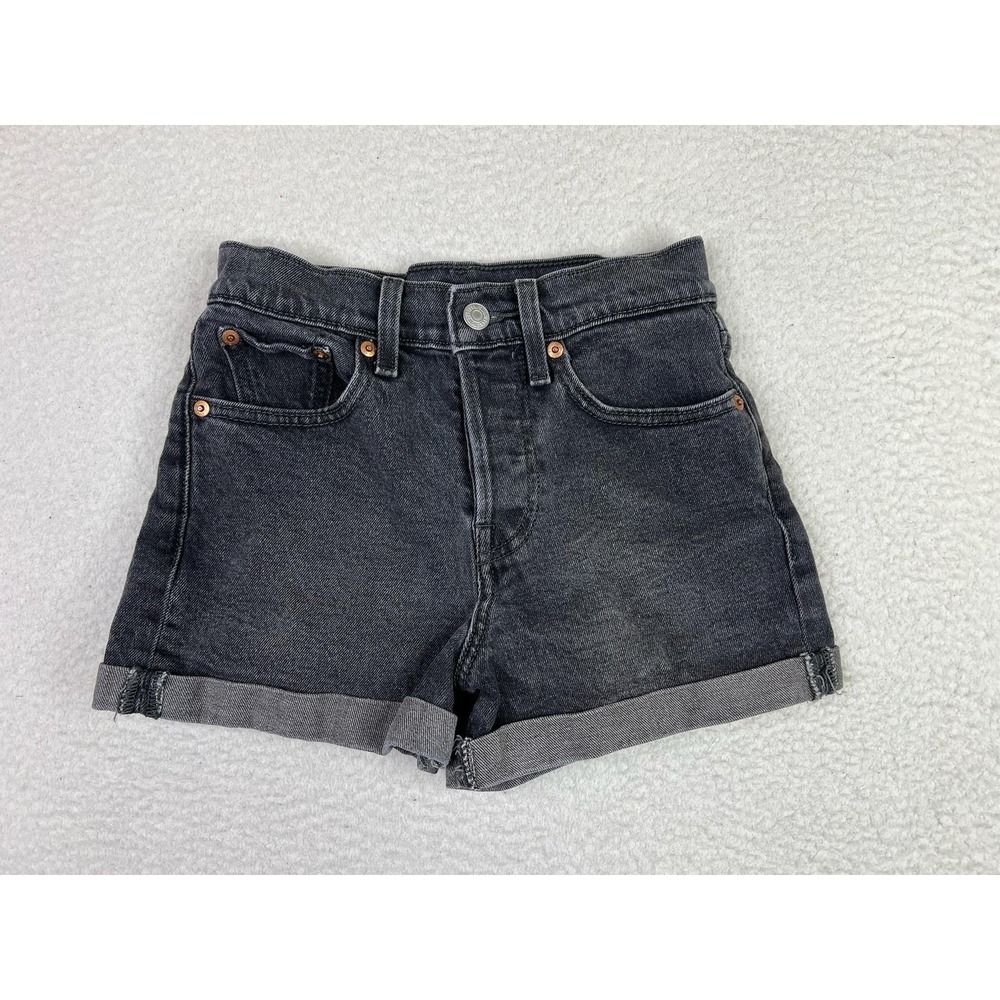 Levi's Denim Shorts Womens 24 Gray High Rise Button Fly Cutoff Raw Hem Casual